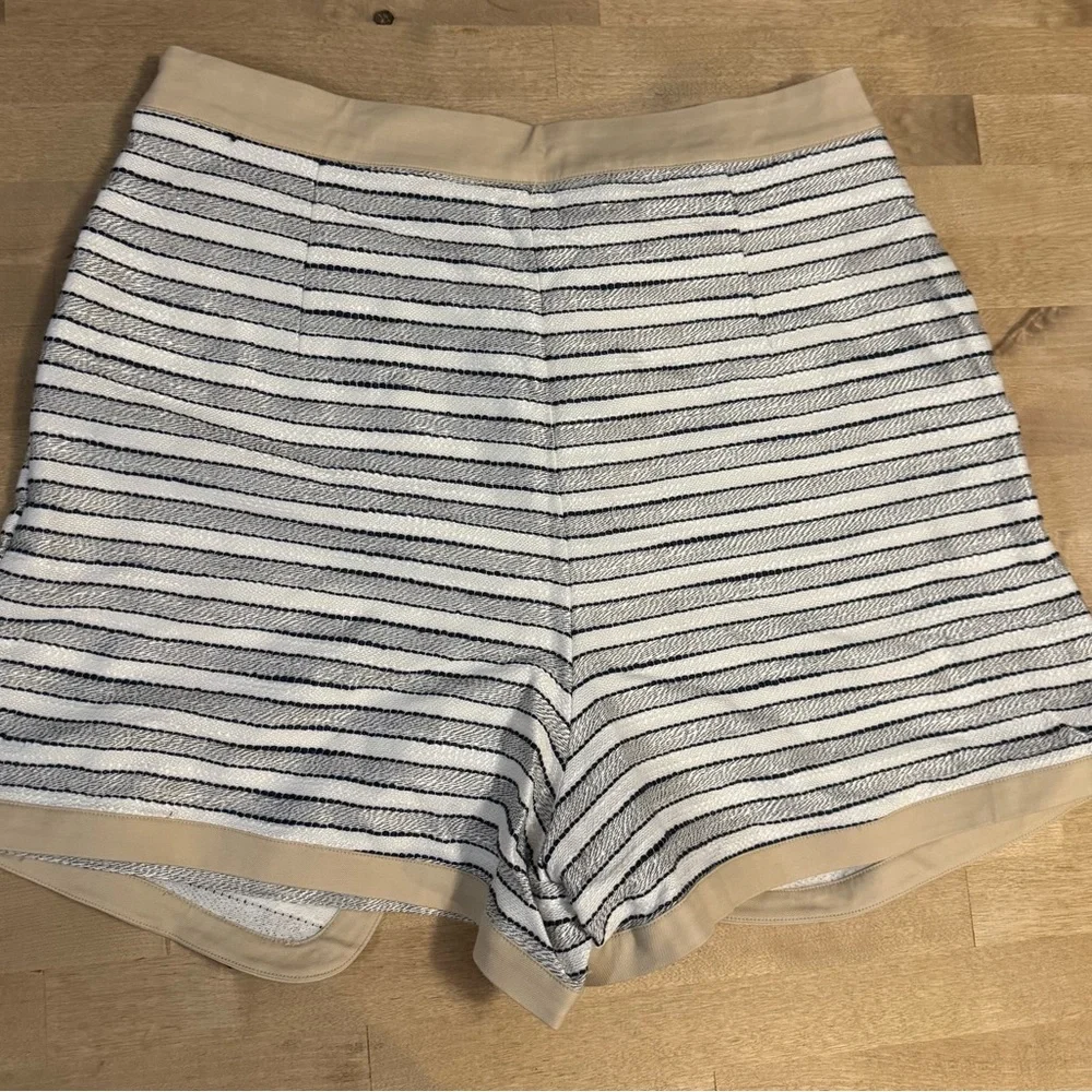 NWT If Only Studio Striped Cotton-Blend Surplice Skort